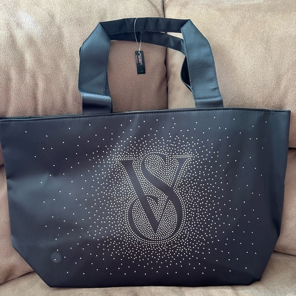 Victoria’s Secret Black Rhinestone Tote Bag - Picture 1 of 12
